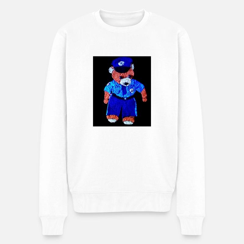 Polizist ,sheriff . Cop - Männer Premium Bio Pullover - Weiß