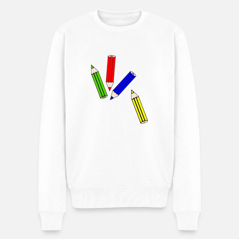 Buntstife - Männer Premium Bio Pullover - Weiß