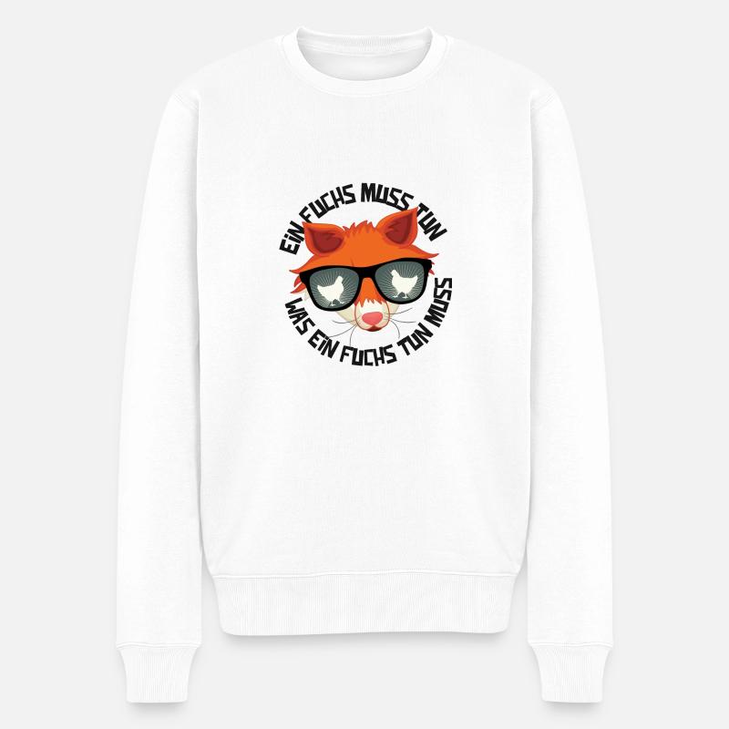 Ein Fuchs muss tun, was ein Fuchs tun muss.... - Männer Premium Bio Pullover - Weiß