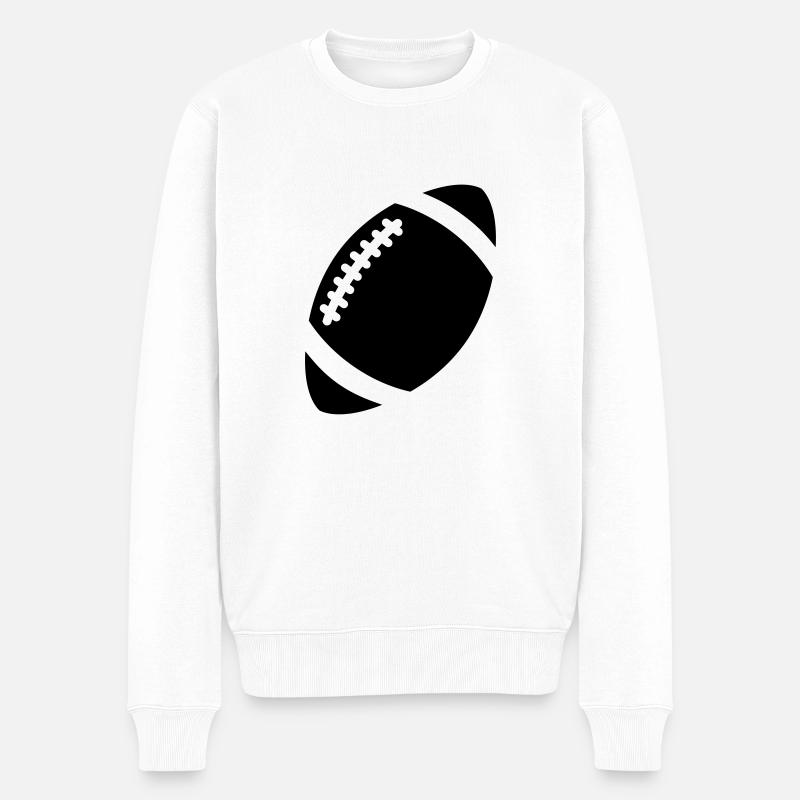 Ballon de Rugby - Pull Premium bio Homme - blanc