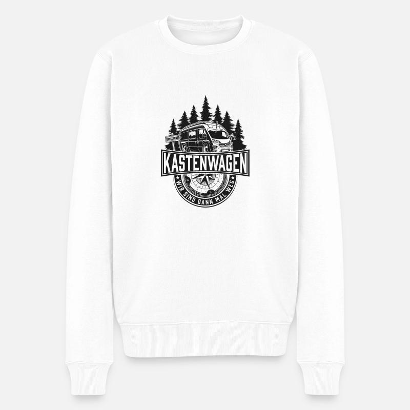 Kastenwagen Fluchtwagen - Wir sind dann mal weg! - Männer Premium Bio Pullover - Weiß