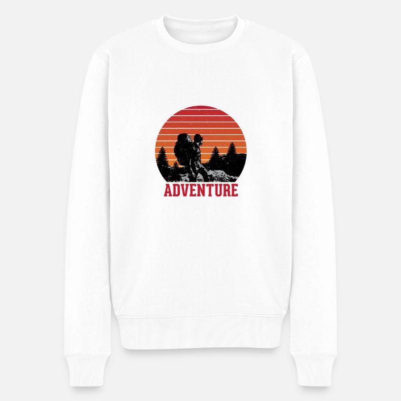 Adventure - Männer Premium Bio Pullover - Weiß