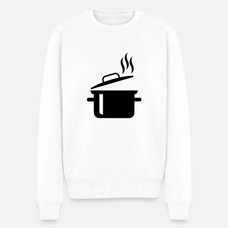 Kochtopf - Männer Premium Bio Pullover - Weiß