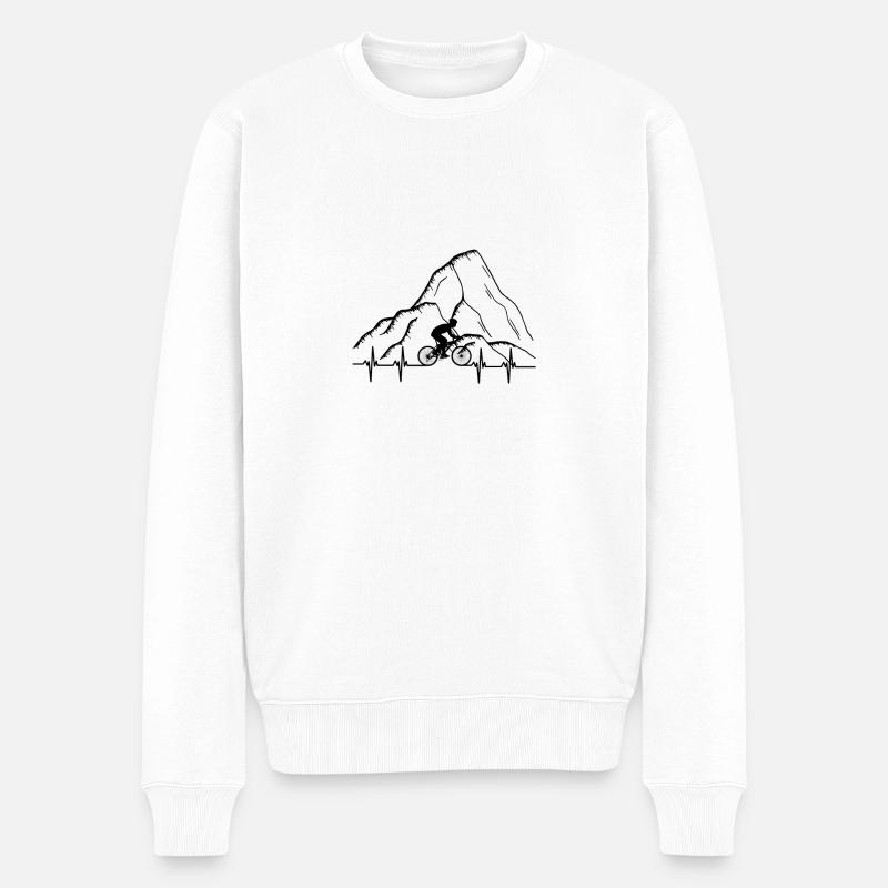 Mountainbike - Männer Premium Bio Pullover - Weiß