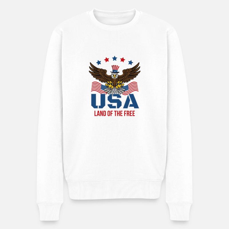 US-Land der Freien - Männer Premium Bio Pullover - Weiß