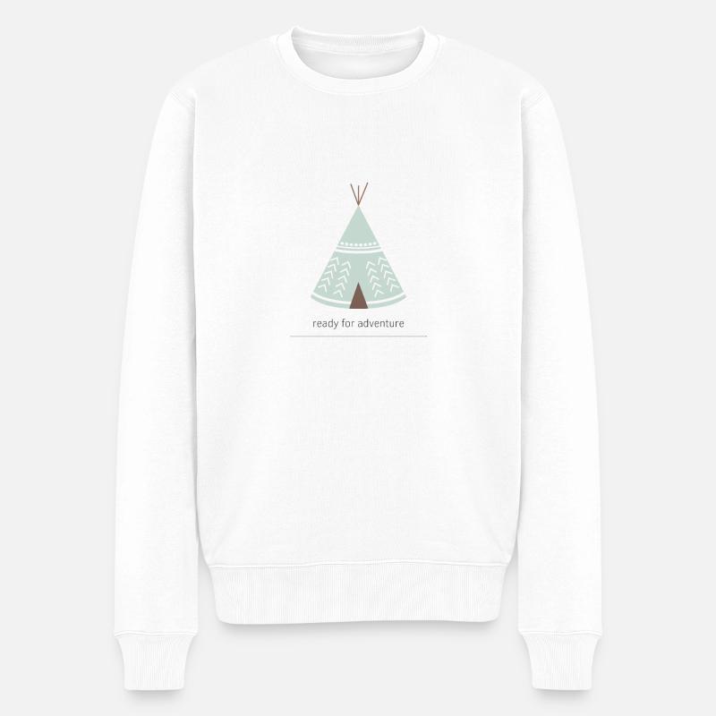 Abenteuerlustige und Reiseliebhaber aufgepasst - Männer Premium Bio Pullover - Weiß