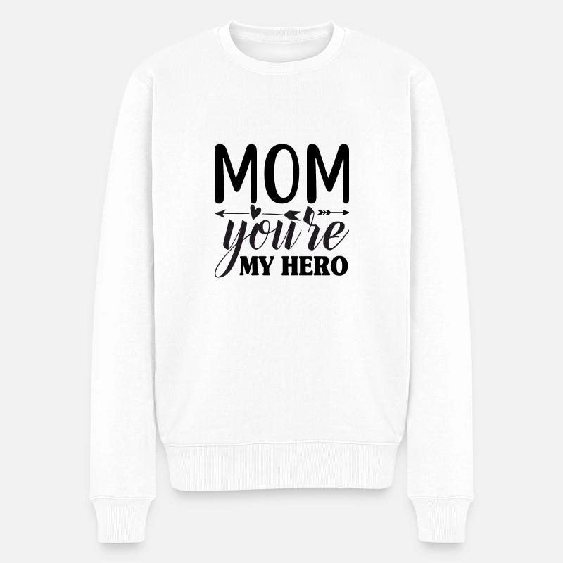 Maman tu es mon héros - Pull Premium bio Homme - blanc