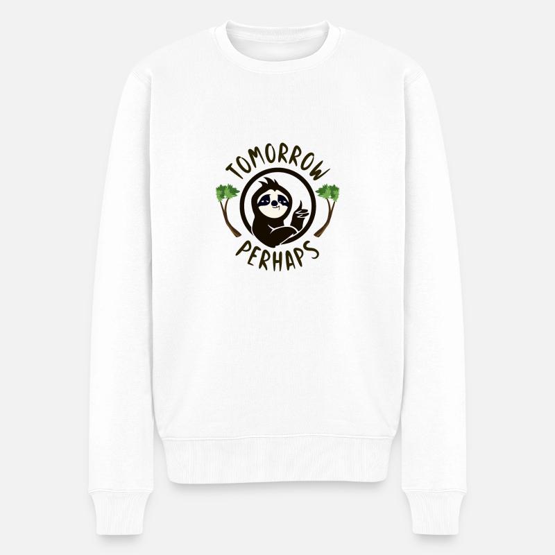 Paresseux demain peut-être - Pull Premium bio Homme - blanc