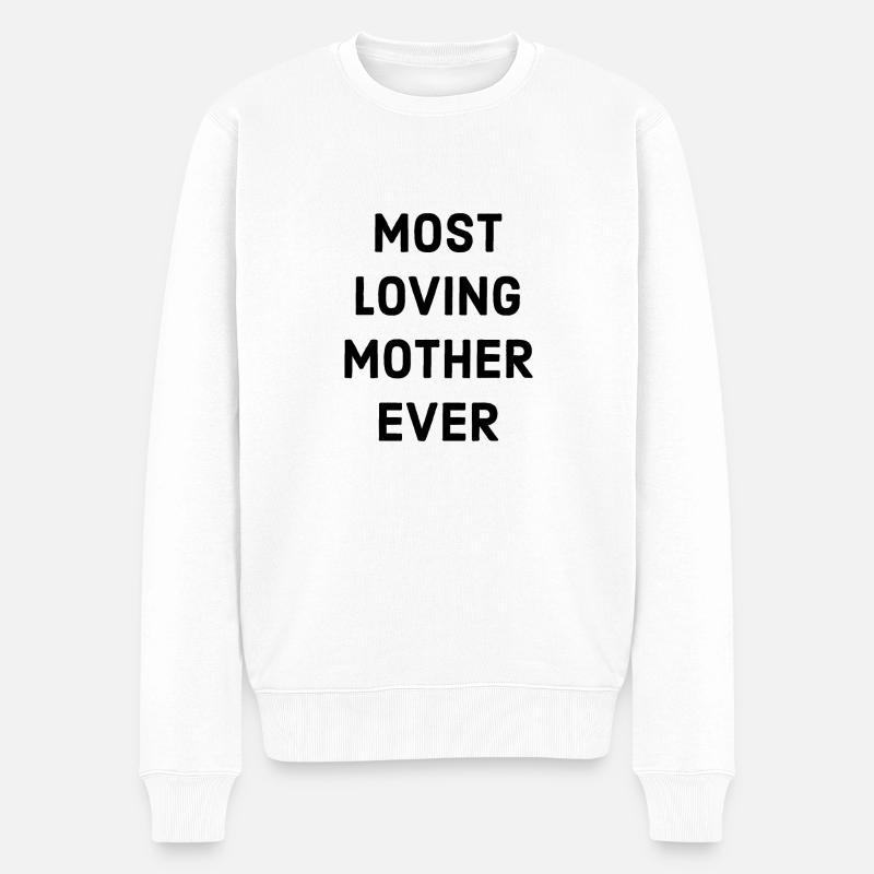 Liebevollste Mutter Spruch - Männer Premium Bio Pullover - Weiß
