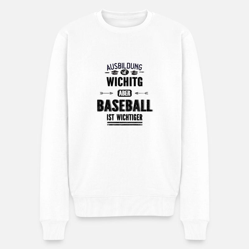 Lustiges Geschenk Design Baseball Sport Ball - Männer Premium Bio Pullover - Weiß