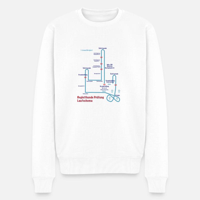 Begleit Hunde Laufschema - Männer Premium Bio Pullover - Weiß