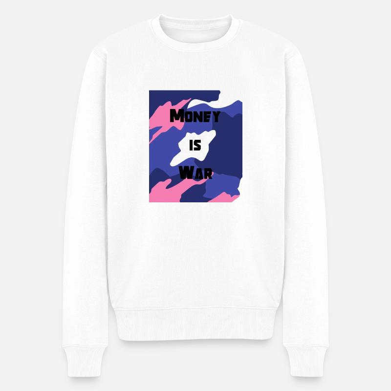 Money is War - Männer Premium Bio Pullover - Weiß