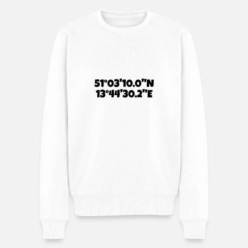 Coordonnées de Dresde Saxe - Pull Premium bio Homme - blanc