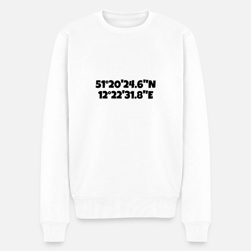 Leipzig Saxe Coordonnées - Pull Premium bio Homme - blanc