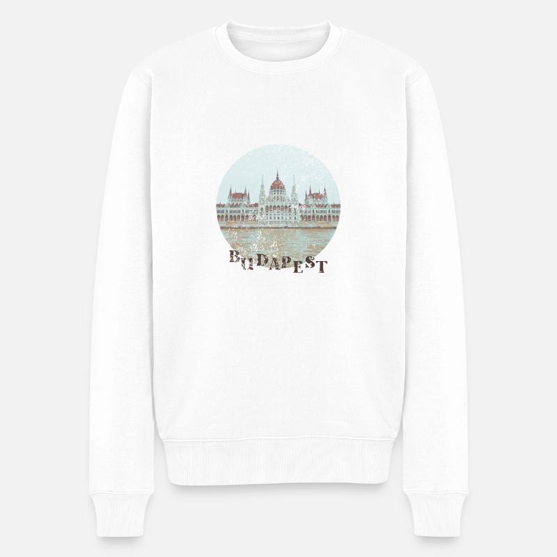 Budapester Stadtparlament - Männer Premium Bio Pullover - Weiß