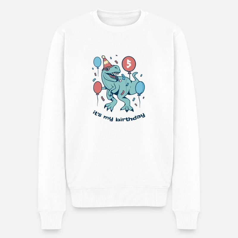 C’est mon anniversaire Dino - Pull Premium bio Homme - blanc
