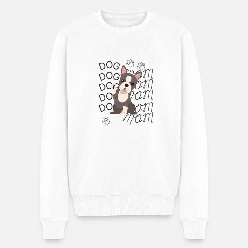 Dogmom - Männer Premium Bio Pullover - Weiß
