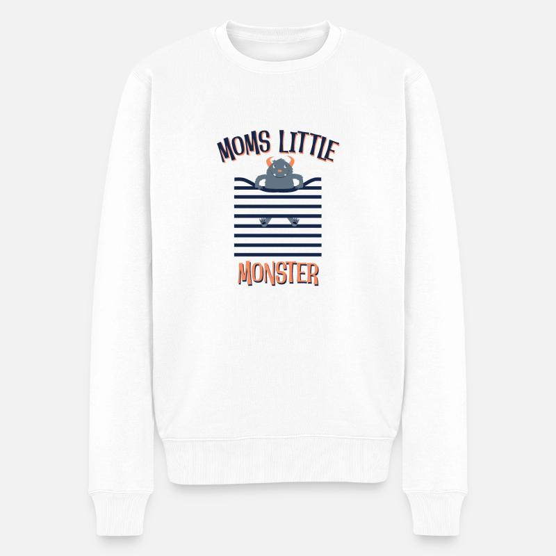 Moms little Monster - Männer Premium Bio Pullover - Weiß