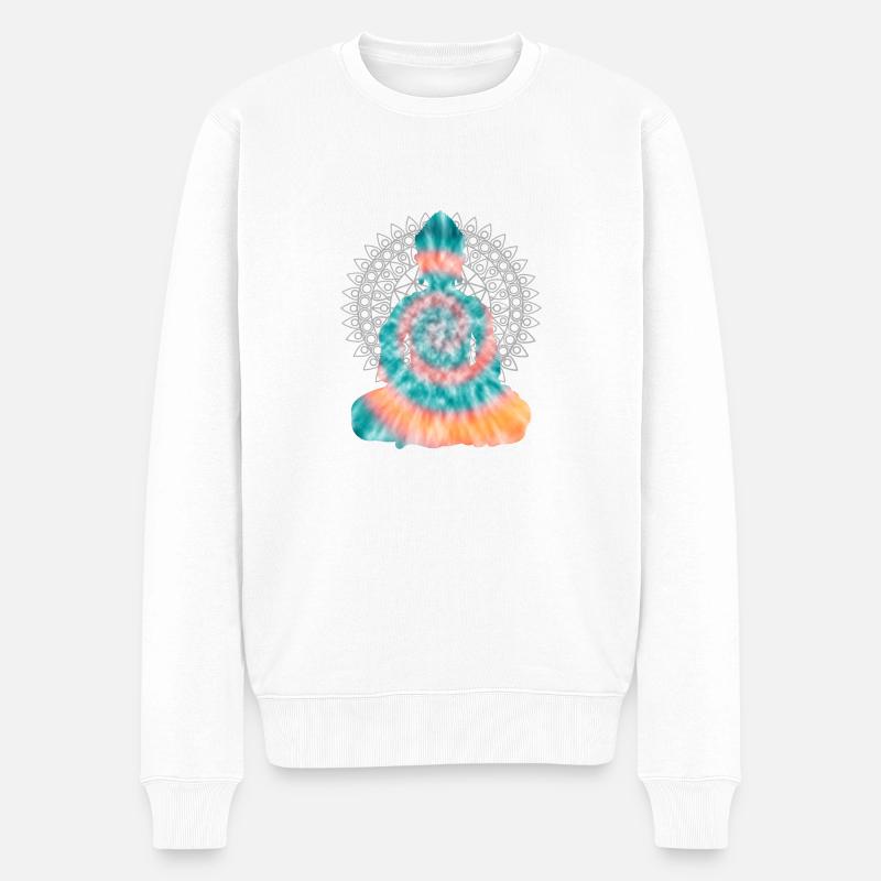 Bouddha TieDye - Pull Premium bio Homme - blanc