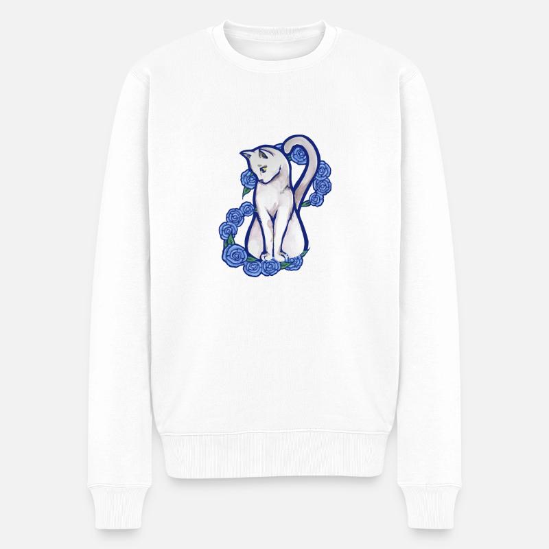 Chat blanc - Pull Premium bio Homme - blanc