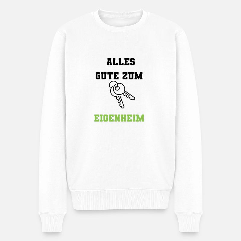 Einzug T-shirt - Männer Premium Bio Pullover - Weiß