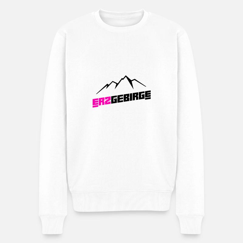 Erzgebirge Wandern Berg - Männer Premium Bio Pullover - Weiß