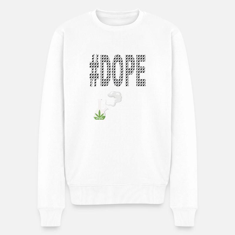 DOPELOVE - Männer Premium Bio Pullover - Weiß