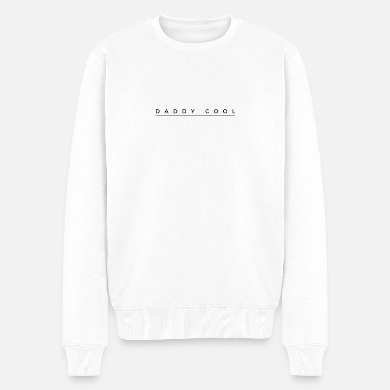 DADDY COOL Black Vatertag Idee für beste Papas - Männer Premium Bio Pullover - Weiß