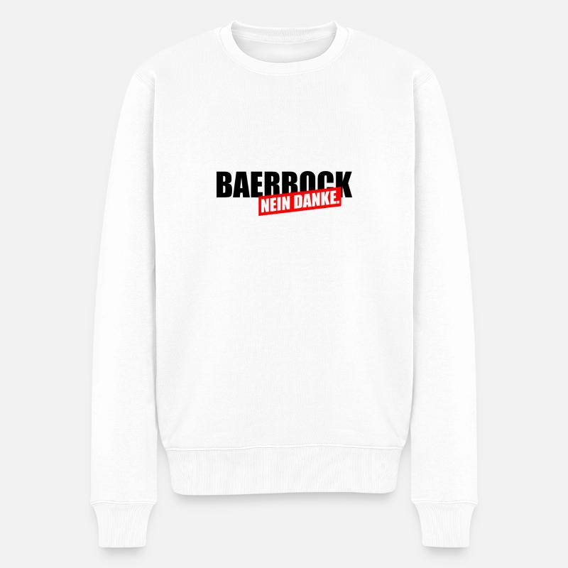 Bearbock Nein Danke - Männer Premium Bio Pullover - Weiß