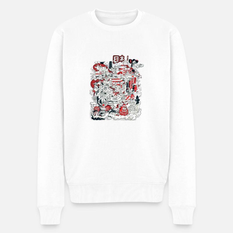 Japan! (3) - Männer Premium Bio Pullover - Weiß