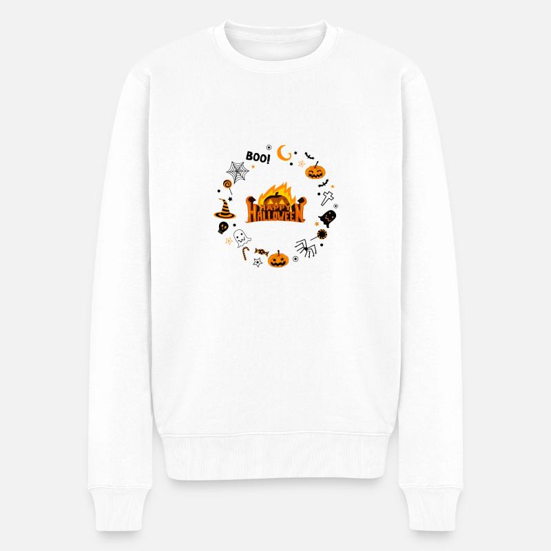 Happy Halloween - Männer Premium Bio Pullover - Weiß