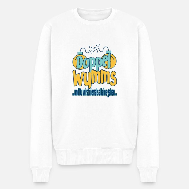 Doppelwumms - Männer Premium Bio Pullover - Weiß