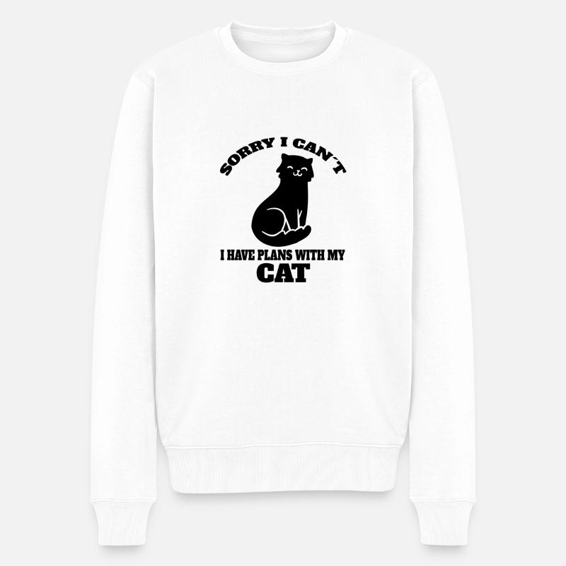 Kätzchen Kater Katze Haustier Katzenhaar Hauskatze - Männer Premium Bio Pullover - Weiß