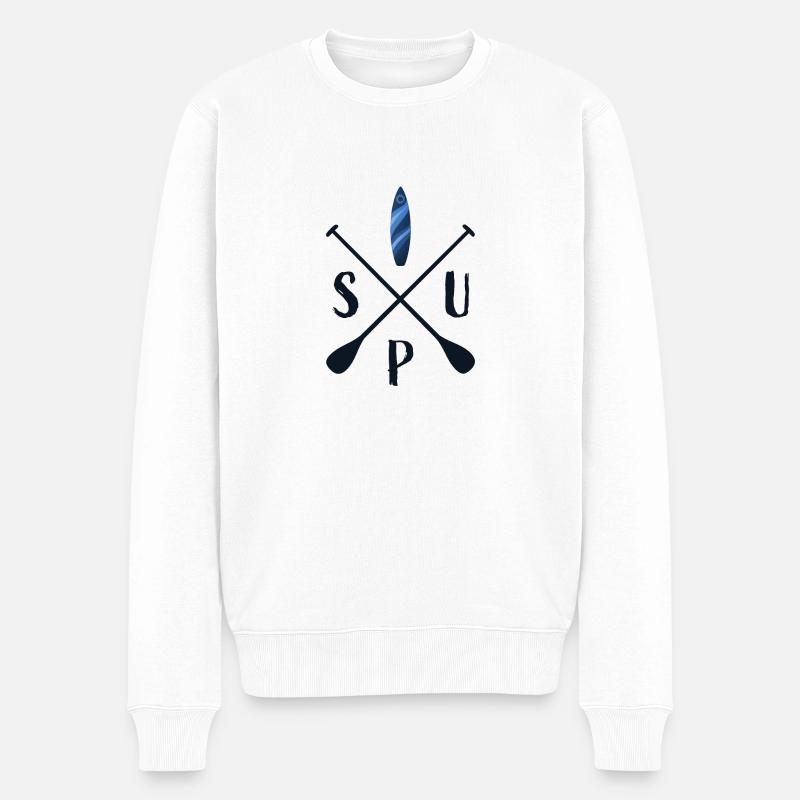 SUP Stand Up Paddling - Männer Premium Bio Pullover - Weiß