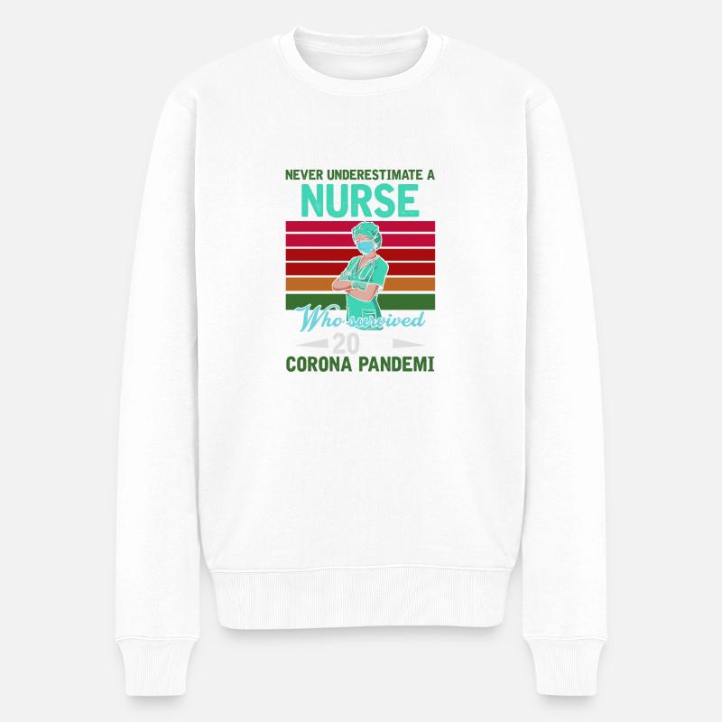 Krankenschwester - Männer Premium Bio Pullover - Weiß