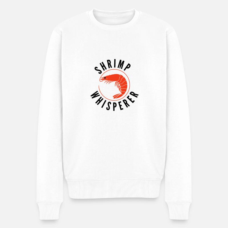Shrimp Whisperer - Angelliebhaber - Männer Premium Bio Pullover - Weiß