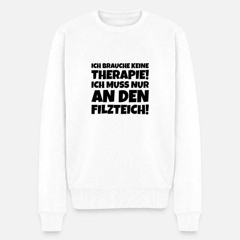 Filzteich Therapie - Männer Premium Bio Pullover - Weiß