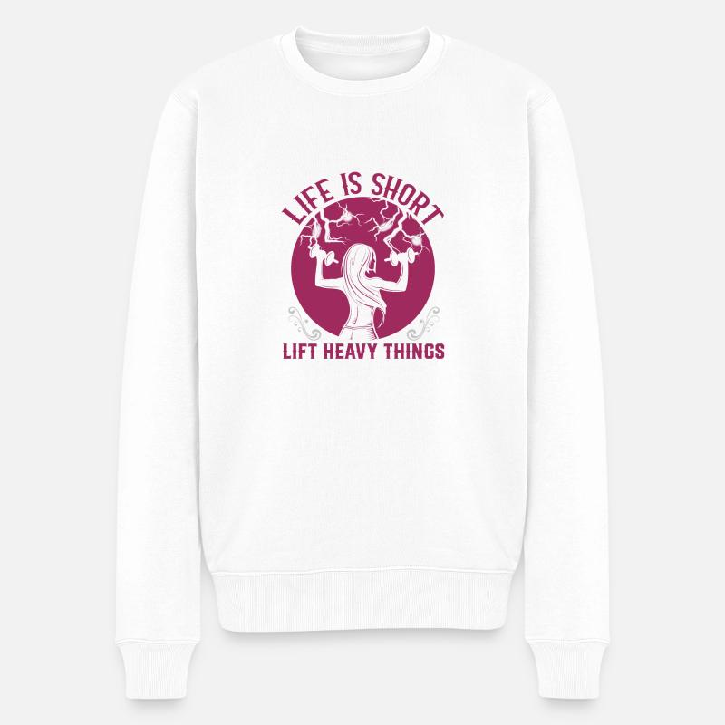 Lifting - Männer Premium Bio Pullover - Weiß
