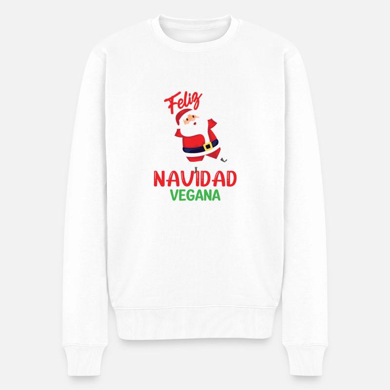 Feliz Navidad Vegana - Pull Premium bio Homme - blanc