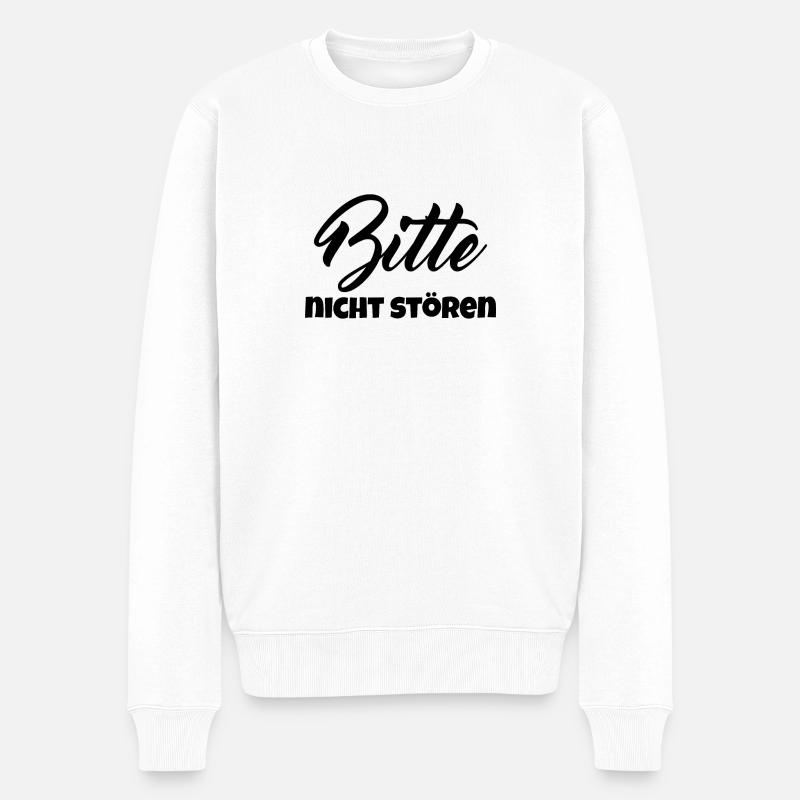 Bitte nicht stören - Männer Premium Bio Pullover - Weiß