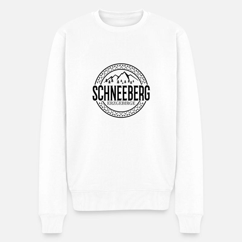 Schneeberg Erzgebirge - Männer Premium Bio Pullover - Weiß