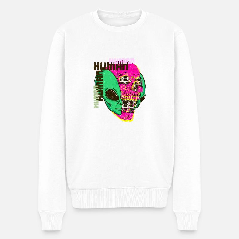 Human Alien Fusion Stylish art - Männer Premium Bio Pullover - Weiß