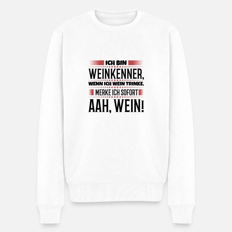Weinkenner sind die besten - Männer Premium Bio Pullover - Weiß