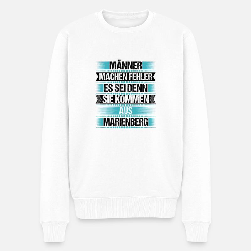 Erzgebirge Marienberg - Männer Premium Bio Pullover - Weiß