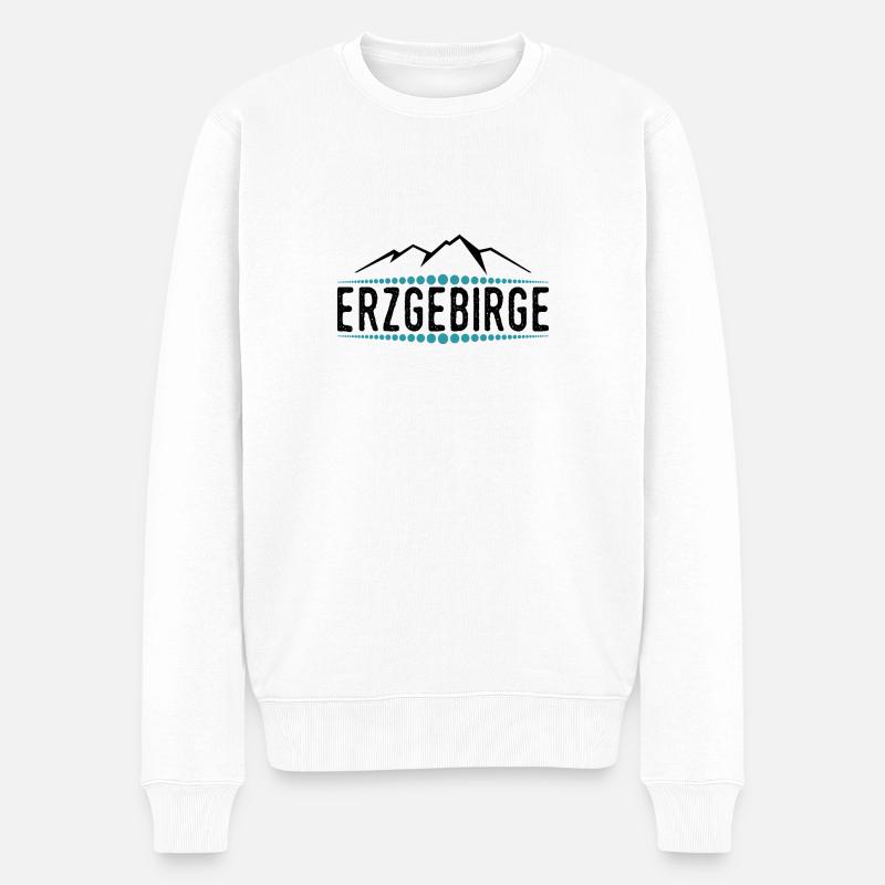 Erzgebirge Heimatliebe - Männer Premium Bio Pullover - Weiß