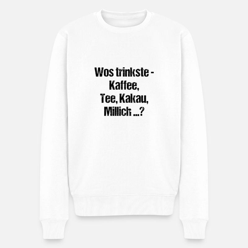 Erzgebirge Kaffee - Männer Premium Bio Pullover - Weiß