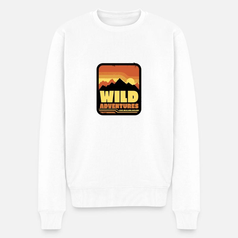 Camping Adventures Wild - Männer Premium Bio Pullover - Weiß