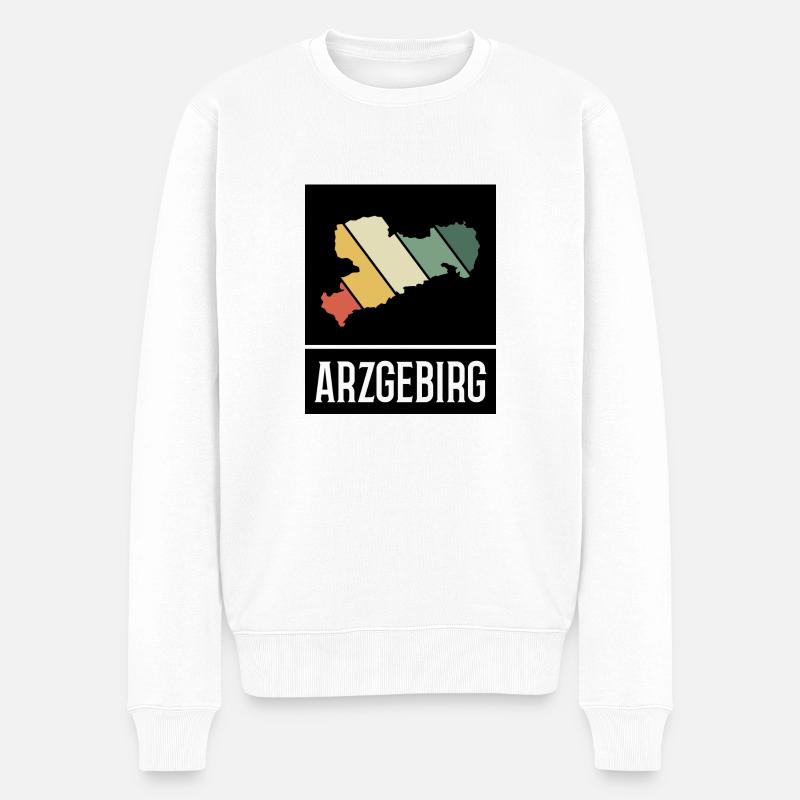 Arzgebirg Hammer Bergbau - Männer Premium Bio Pullover - Weiß
