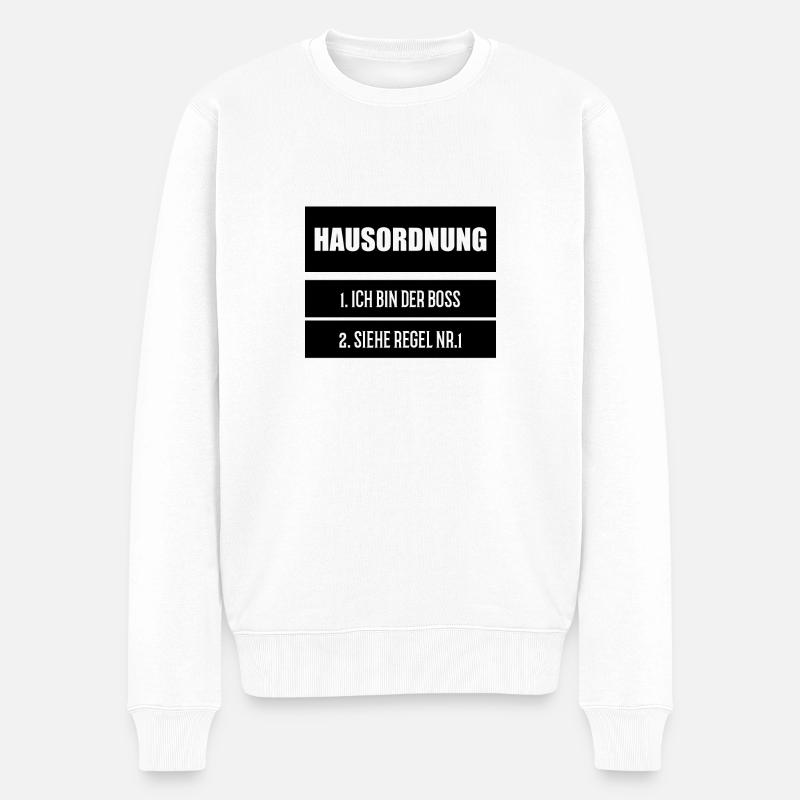 Hausordnung - Männer Premium Bio Pullover - Weiß
