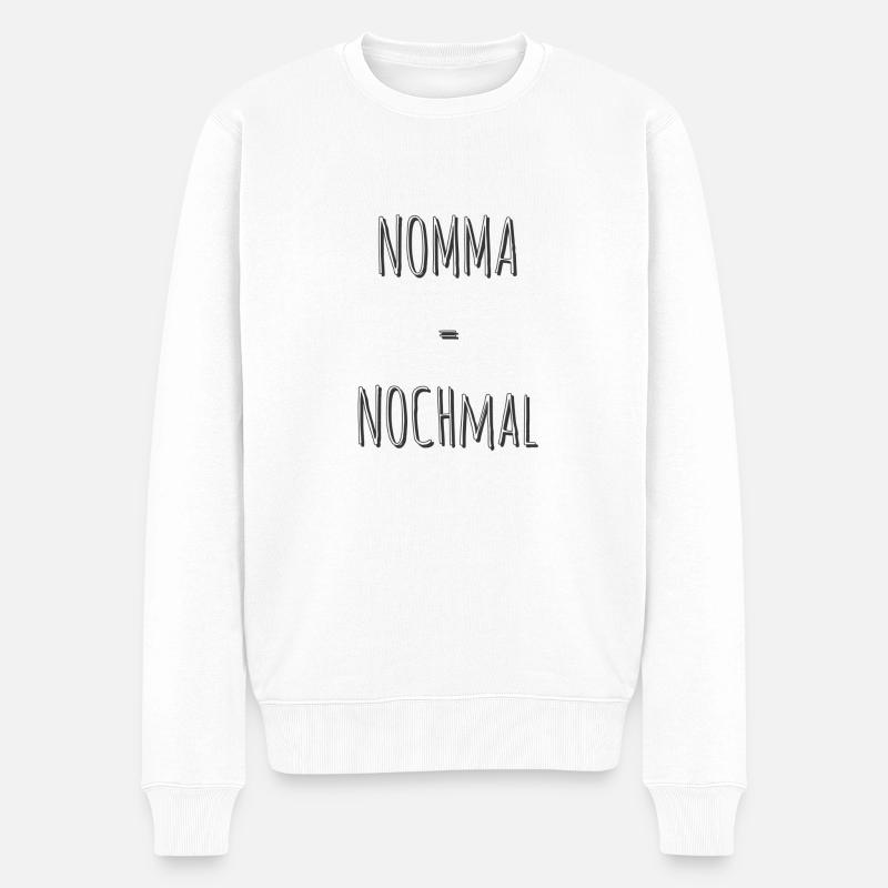 Nomma = Nochmal - Männer Premium Bio Pullover - Weiß